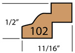 applied moulding 102 cross section